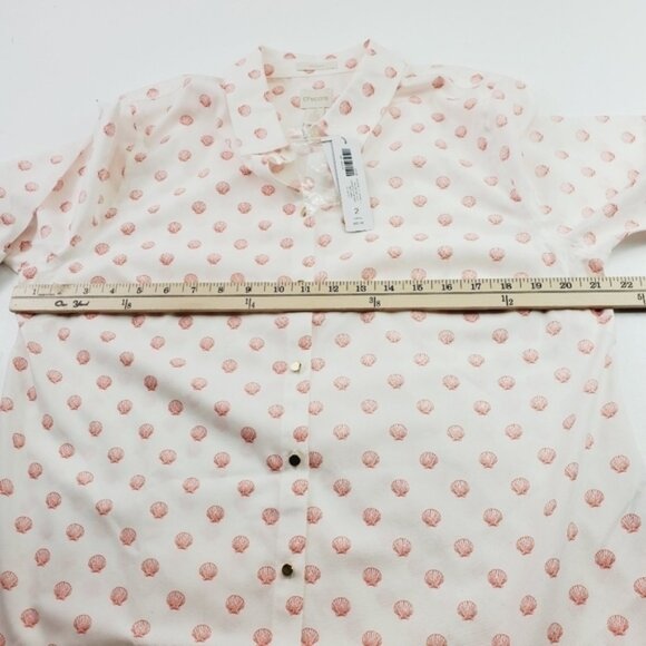 Chicos Women Blouse Button Down Pink Seashell Non Iron Roll Tab Top Size Large - Picture 6 of 13